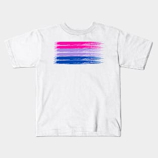 Pride Collection - Bisexual Pride Flag (Paint Streak/Horizontal) Kids T-Shirt